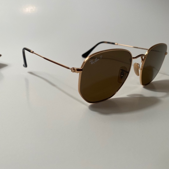 Ray-Ban Hexagonal 54mm Brown Gradient Polarized Sunglasses - Picture 4 of 12